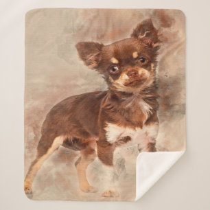 Chihuahua looking at camer_Dog Lover Sherpa Blanket