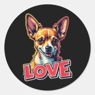 Chihuahua, Love, Chihuahua Love, Dog, Fun, Funny, Classic Round Sticker