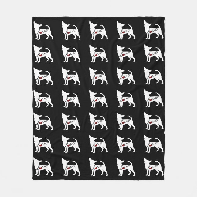Chihuahua Love Fleece Blanket (Front)