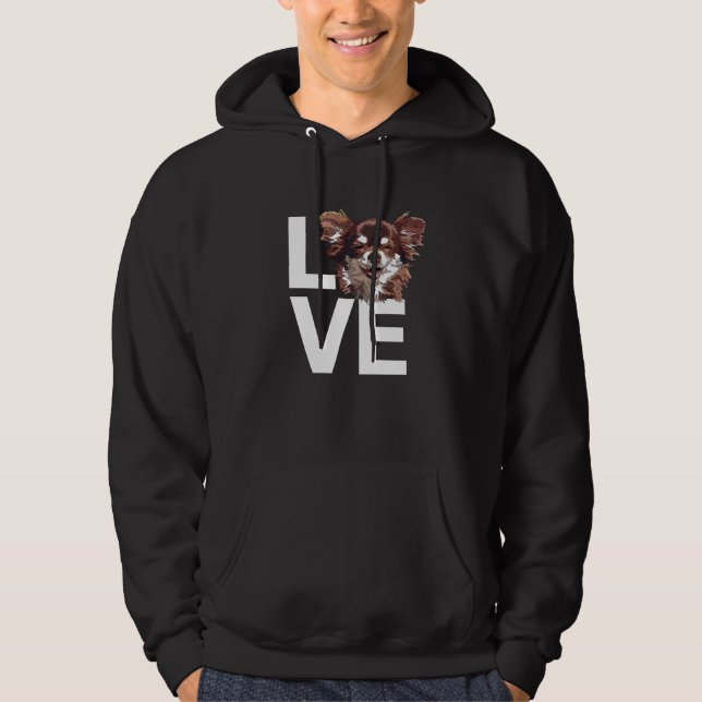 Chihuahua Love Long Hair Chiwawa Long Haired Happy Hoodie (Front)