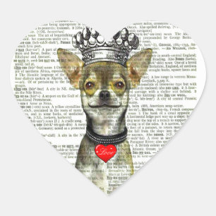CHIHUAHUA LOVE STICKER- LOVE KING HEART STICKER