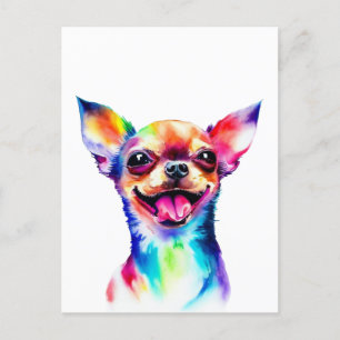Chihuahua Lover   Colourful Chihuahua Dog art Postcard