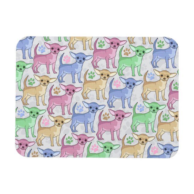Chihuahua Lover Colourful Pattern Magnet (Horizontal)