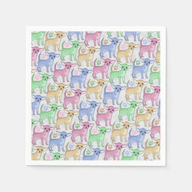 Chihuahua Lover Colourful Pattern Napkin (Front)