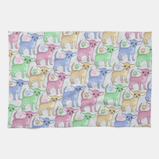 Chihuahua Lover Colourful Pattern Tea Towel