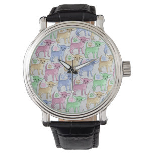 Chihuahua Lover Colourful Pattern Watch