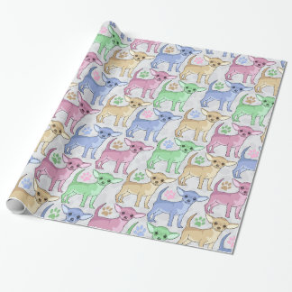 Chihuahua Lover Colourful Pattern Wrapping Paper