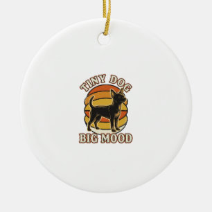 Chihuahua Lover Shirt Retro Engraved Dog Humour De Ceramic Tree Decoration