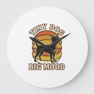 Chihuahua Lover Shirt Retro Engraved Dog Humour De Large Clock