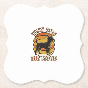 Chihuahua Lover Shirt Retro Engraved Dog Humour De Paper Coaster
