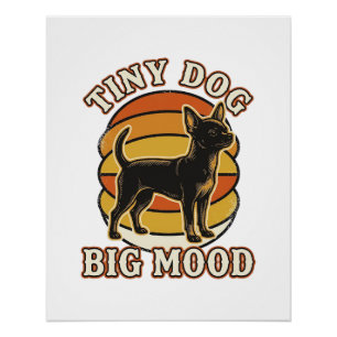 Chihuahua Lover Shirt Retro Engraved Dog Humour De Poster