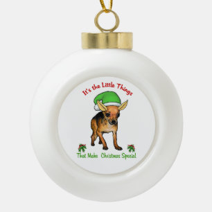 Chihuahua Lovers Christmas Ceramic Ball Christmas Ornament
