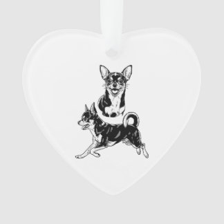 Chihuahua Lover's Delight Dynamic Duo in Black Ornament