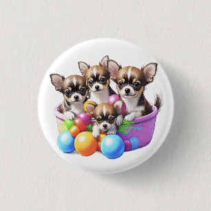 Chihuahua lustige Welpen 3 Cm Round Badge