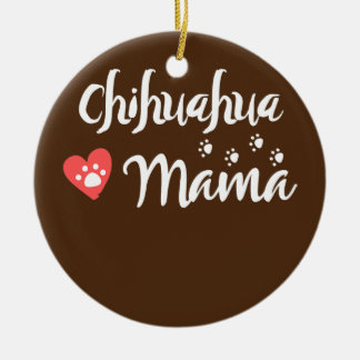 Chihuahua Mama Chihuahua Mum Dog Lover Heart Ceramic Tree Decoration