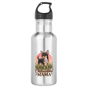 Chihuahua Mama Dog Pink Floral Bandana_1 532 Ml Water Bottle