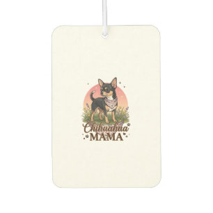 Chihuahua Mama Dog Pink Floral Bandana_1 Car Air Freshener