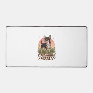 Chihuahua Mama Dog Pink Floral Bandana_1 Desk Mat