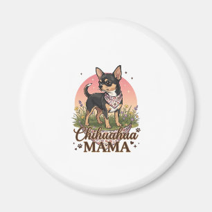 Chihuahua Mama Dog Pink Floral Bandana_1 Magnet