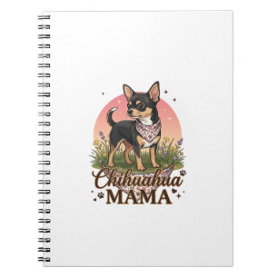 Chihuahua Mama Dog Pink Floral Bandana_1 Notebook