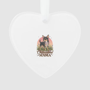 Chihuahua Mama Dog Pink Floral Bandana_1 Ornament
