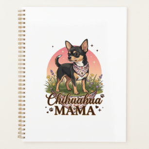 Chihuahua Mama Dog Pink Floral Bandana_1 Planner