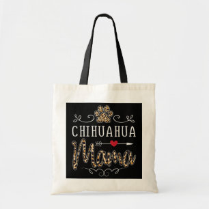 Chihuahua Mama Leopard Print Funny Dog Mum Tote Bag