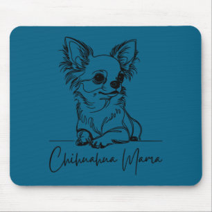 Chihuahua Mama Long Haired Chihuahua Mom Cute Dog  Mouse Mat