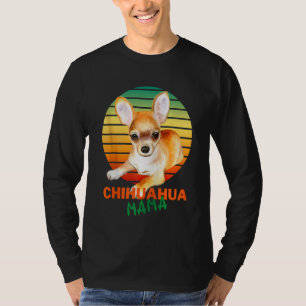 Chihuahua Mama On Vintage Sunset Chihuahua Lovers T-Shirt