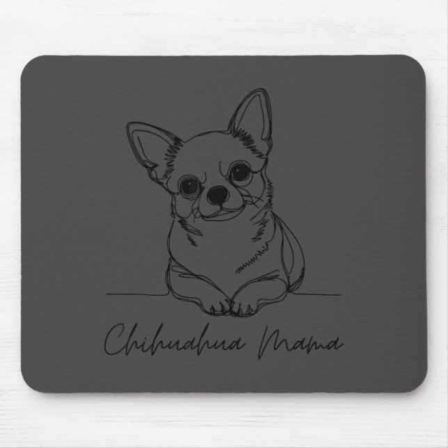 Chihuahua Mama Short Haired Chihuahua Mom Cute Dog Mouse Mat (Front)