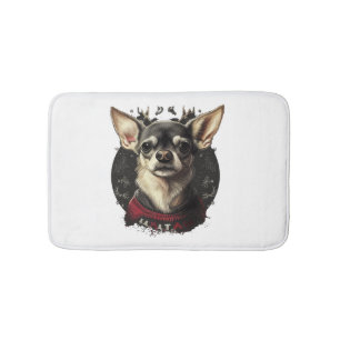 Chihuahua Merry Christmas X-Mas Tree Cute Bath Mat