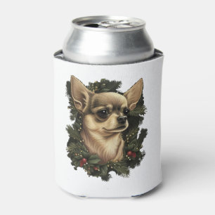 Chihuahua Merry Christmas X-Mas Tree Cute Can Cooler
