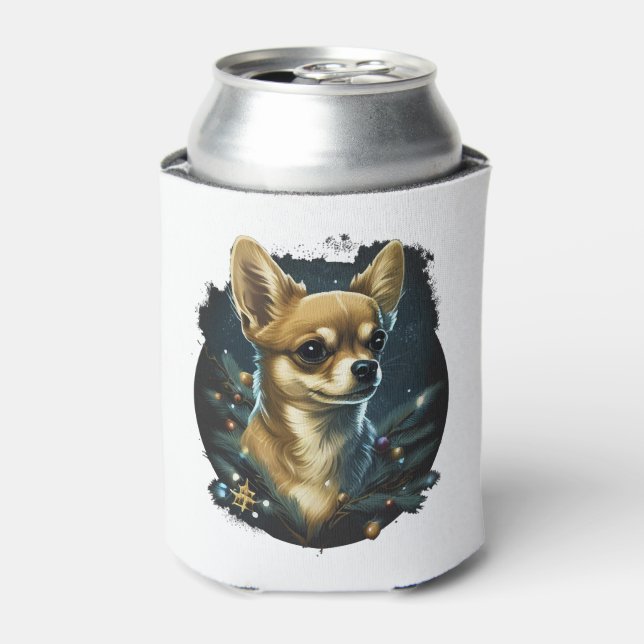 Chihuahua  Merry Christmas  X-Mas Tree  Cute    Can Cooler (Can Front)