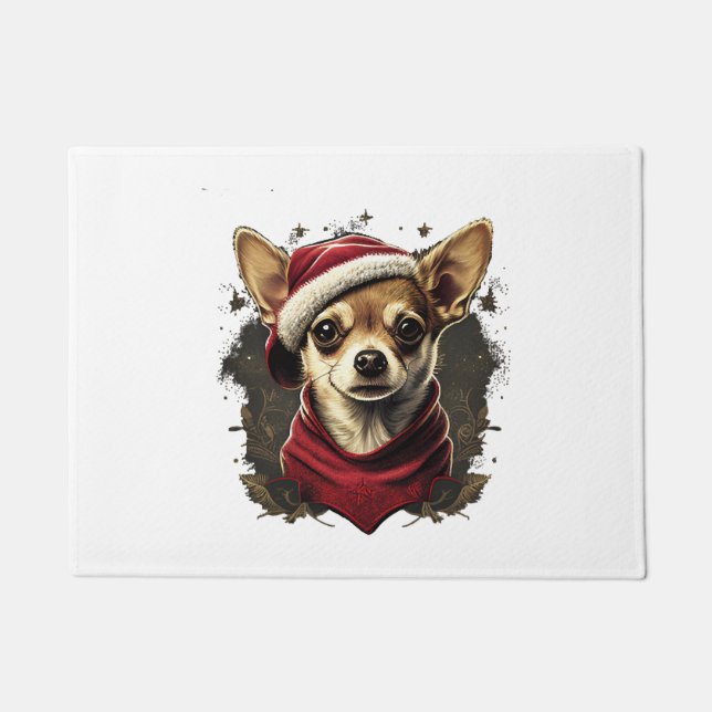 Chihuahua  Merry Christmas  X-Mas Tree  Cute       Doormat (Front)