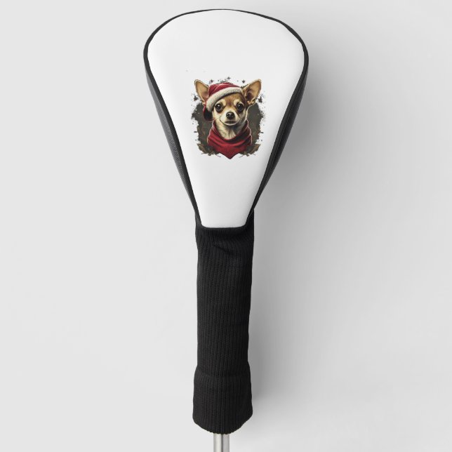 Chihuahua  Merry Christmas  X-Mas Tree  Cute       Golf Head Cover (Front)