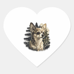 Chihuahua  Merry Christmas  X-Mas Tree  Cute       Heart Sticker