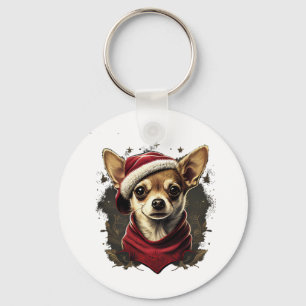 Chihuahua Merry Christmas X-Mas Tree Cute Key Ring