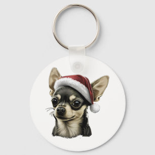 Chihuahua Merry Christmas X-Mas Tree Cute Key Ring