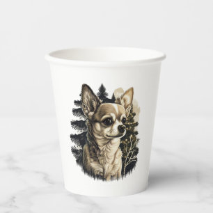 Chihuahua Merry Christmas X-Mas Tree Cute Paper Cups