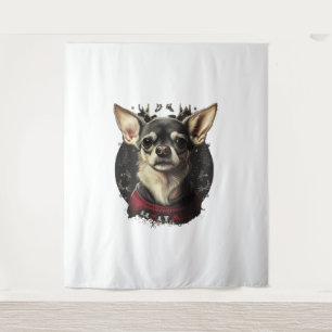 Chihuahua Merry Christmas X-Mas Tree Cute Tapestry