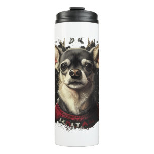 Chihuahua Merry Christmas X-Mas Tree Cute Thermal Tumbler