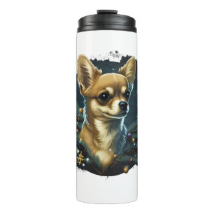 Chihuahua Merry Christmas X-Mas Tree Cute Thermal Tumbler
