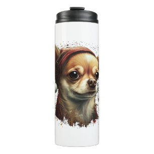 Chihuahua Merry Christmas X-Mas Tree Cute Thermal Tumbler