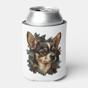 Chihuahua Merry Christmas Xmas Tree Cute Dog Can Cooler