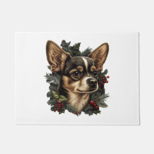 Chihuahua Merry Christmas Xmas Tree Cute Dog Doormat