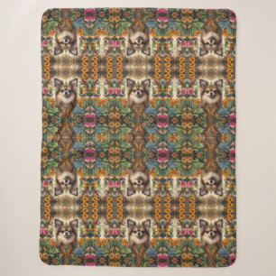 Chihuahua Mexican Floral Abstract Sherpa Blanket