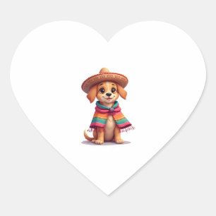 Chihuahua  Mexico  Cinco de Mayo  Funny Dog  (1) Heart Sticker