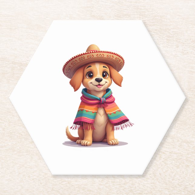 Chihuahua  Mexico  Cinco de Mayo  Funny Dog  (1) Paper Coaster (Front)