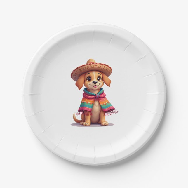 Chihuahua  Mexico  Cinco de Mayo  Funny Dog  (1) Paper Plate (Front)