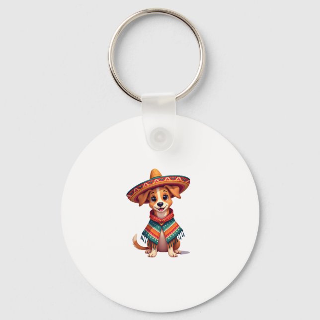 Chihuahua  Mexico  Cinco de Mayo  Funny Dog  (2) Key Ring (Front)